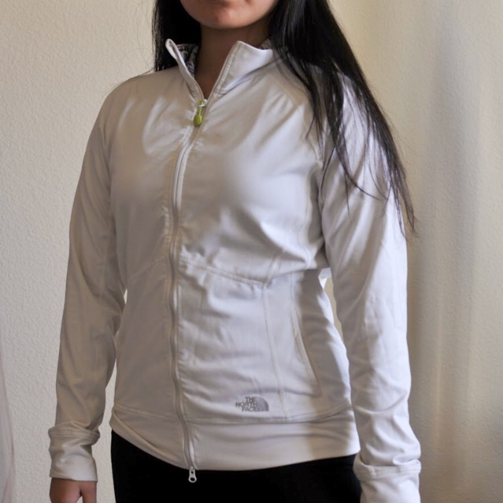 White athletic north face jacket